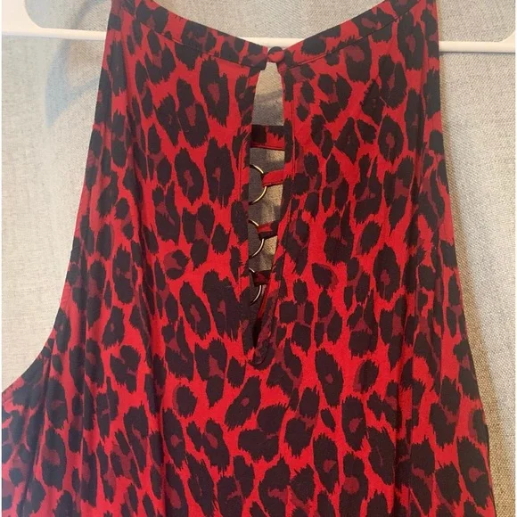 1xl Red & Black Leopard Print Dress - Picture 3 of 7